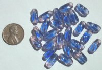 25 13mm Twisted Ovals - Pink & Blue